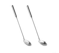 Long Handled Serving Spoons 304 Stainless Steel Solid and Slotted Design Kitchen Tool for Salad Soup 42cm