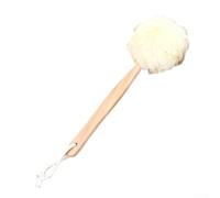 Long Handled Shower Body Brush with Loofah Designed for Deep For Skin Exfoliation and Enhanced Circulation, Includes Hanging String for Easy Drying (White)
