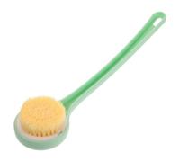 Long Handled Shower Body Brush with Soft Bristles for Cleansing | Plastic Green Cartoon Style, Back Scrubbing Head with Loofah, Gentle Exfoliating Massage for Adults