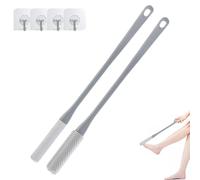 Long Handled Silicone Toe Crevice Cleaning Brush & Exfoliating Brush, Foot Gap Brushs Between Toes Brushs for Shower, Soft Exfoliating Feet Scrubber for Foot Seniors,Elderly (Grey*1)