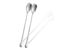 Long Handled Teaspoons | 2-Pack 9-Inch Stainless Steel Coffee Spoons for Latte Espresso Hot Chocolate Desserts & Ice Cream Sundaes