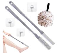 Long Handled Toe Brush - Ergonomic Foot Cleaner, Silicone Skin Scrubber | Gentle Brush for Feet and Toes, Ideal for Applying Lotion and Deep Cleansing Without Eating
