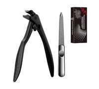 Long Handled Toenail Clippers, Nail Clippers for Seniors, Heavy Duty Angled Toe Nail Clipper for Thick Nails, Ergonomic with Protective Case (Black)