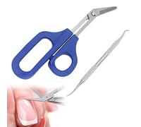Long Handled Toenail Scissors and Clippers, Nail Scissors with Ingrown Toenail File, Toenail File Kit Ergonomic Cuticle Scissor Toenail File Stainless Steel Elderly Nail Clipper for Thick Nails