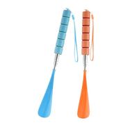 Long Handled Travel Shoe Horn Horns Shoehorn Pull Chausse Pied Metal Telescopic for Men Women Kid Seniors, 2 Pack Colorful