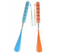 Long Handled Travel Shoe Horn Horns Shoehorn Pull Chausse Pied Metal Telescopic for Men Women Kid Seniors, 2 Pack Colorful