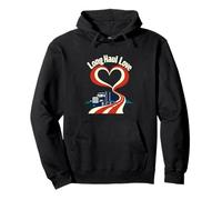 Long Haul Love Trucker Wife Romantic Driver Design Pullover Hoodie