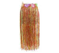 LONG HAWAIIAN HULA SKIRT 80CM WITH FLOWERS LUAU FANCY DRESS BEACH PARTY OUTFIT - PACK OF 1 SKIRT (MULTICOLOURED SKIRT)