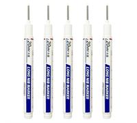 Long Head Deep Hole Markers, 20mm Deep Reach Extended Tip, Waterproof Permanent Ink, Metal Marking Pens for Construction, Woodworking, and Hardware Installation