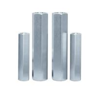 Long Hex Coupling Nut, 10pcs Rod Coupling Hex Nut Steel Galvanized Long Connection Thread M8, length 10mm-60mm(M8x12x40mm)