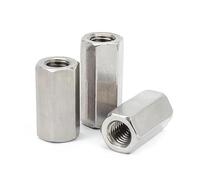 Long Hex Coupling Nut, 5pcs Hexagon Hex Extend Long Lengthened Rod Connector Joint Sleeve Tubular Coupling Nut(M5x8x15mm)