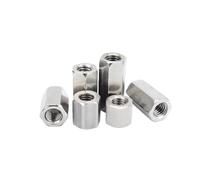 Long Hex Coupling Nut,Galvanized Rod Coupling Hex Nut Steel Galvanized Long Connection Thread M6-M12(M14 X 19 X 45(5 Pcs))