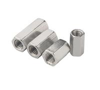 Long Hex Coupling Nut,M5 M6 M8 M10 304 Stainless Steel Rod Coupling Extension Connection Threaded Bar Stud Long(M10x17x35mm(2pcs))