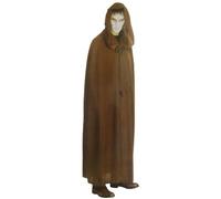 Long Hooded Brown Cloak Grave Keepers Cloak Jedi Style Lord Ring Master Gents Fancy Dress Costume