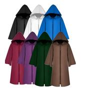 Long Hooded Cloak with Cross necklace Spider Sticker for Halloween Cosplay Costumes Men Women Medieval Renaissance Hooded Cloak Monk Robe-Hooded Purple