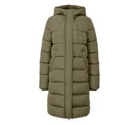 Long Hooded Down Jacket with Zipped Pockets Women QS Vert L