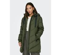 Long Hooded Padded Jacket Green