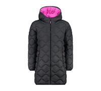 Long hooded puffer jacket for girls CMP Gris 6 ans