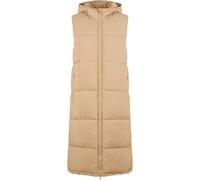Long hooded sleeveless puffer jacket for women Urban Classics Beige M