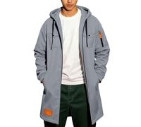 Long Hoodies for Men UK, Mens Full Zipper Cargo Hooded Sweatshirts Long Sleeve Tactical Pullover Tops with Multi Pockets & Drawstring Casual Comfortable Jackets Winter Fitness Work Hoody Sweatshirt