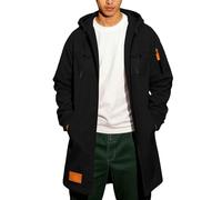Long Hoodies for Men UK, Mens Full Zipper Cargo Hooded Sweatshirts Long Sleeve Tactical Pullover Tops with Multi Pockets & Drawstring Casual Comfortable Jackets Winter Fitness Work Hoody Sweatshirt