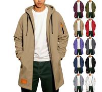 Long Hoodies for Men UK, Mens Full Zipper Cargo Hooded Sweatshirts Long Sleeve Tactical Pullover Tops with Multi Pockets & Drawstring Casual Comfortable Jackets Winter Fitness Work Hoody Sweatshirt