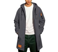 Long Hoodies for Men UK, Mens Full Zipper Cargo Hooded Sweatshirts Long Sleeve Tactical Pullover Tops with Multi Pockets & Drawstring Casual Comfortable Jackets Winter Fitness Work Hoody Sweatshirt