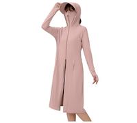 Long Hoodies for Women Uk 1/2 Zip Up UPF 50+ Sun Protective Hoodies with Face Mask Thumb Hole Long Sleeve Top Running Jacket Breathable Activewear Yoga Workout Jackets for Outdoors & Travelling