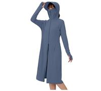 Long Hoodies for Women Uk 1/2 Zip Up UPF 50+ Sun Protective Hoodies with Face Mask Thumb Hole Long Sleeve Top Running Jacket Breathable Activewear Yoga Workout Jackets for Outdoors & Travelling