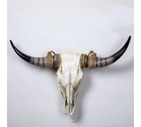 Long Horn Cow Skull - Long Horns Wall Decor Cow Skull Wall Hanging - Skull Faux Taxidermy Head Cow Skull Wall Decor Large Bull Skull Wall Sculpture Farmhouse Decor, 31 X 24 X 7 Inch ( Color : Brown ho