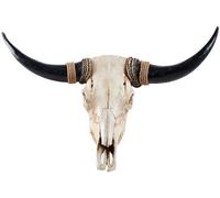 Long-Horns Cow Skull Wall Decor, Faux Taxidermy Head Wall Decor Sculpture, Handmade Simulation Large Bull's Head(F-79 * 62cm/31 * 24in)