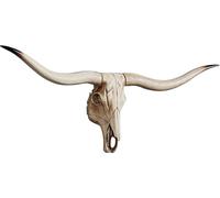 Long-Horns Cow Skull Wall Decor, Faux Taxidermy Head Wall Decor Sculpture, Handmade Simulation Large Bull's Head(E-78 * 33cm/30 * 13in)