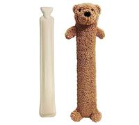 Long Hot Water Bottle, 2L Large Hot Water Bottle, Rubber Hot Water Bottles with Soft Fluffy Animal Cover, Heating Pad for Tummy Menstruation, Winter Gift (Bear)