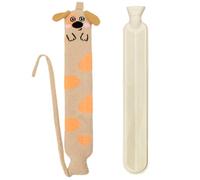 Long Hot Water Bottle,2L Large Rubber Hot Water Bottles,Easy Take On/Off,Hot Water Bottles with Soft Fluffy Cover,Pain Relief for Neck Back Legs Arthritis Period Pain Hand Bed Warmer (A)