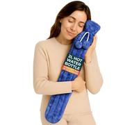 Long Hot Water Bottle with Cover - 2L Blue Extra Long 2L Hot Water Bottle for Back, Neck & Shoulder Pain Relief, Fluffy Faux Fur Cover, Hand & Feet Warmer, 72cm
