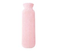 Long Hot Water Bottle with Plush Cover for Pain Relief Warmth | Premium PVC material with soft plush cover offers soothing heat for pain relief designed for home office Pink 500ML