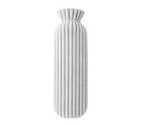 Long Hot Water Bottle with Plush Cover for Pain Relief Warmth | Premium PVC material with soft plush cover offers soothing heat for pain relief designed for home office Grey 500ML