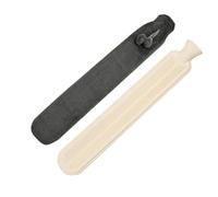 Long Hot Water Bottle with Super Soft Plush Cover 1L Large Capacity Pure Natural Rubber Strip Hot Water Bag for Back, Waist, Neck, Legs, Bed（Dark Grey）