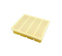 Long Ice Cube Mould with Lid | Food Grade Silicone Ice Compartment | Large Capacity Ice Box | Dual Purpose Ice Cube/Ice Bar | for Bar Bartending Cocktail (Yellow/Black) (Yellow with lid)