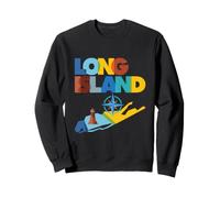 Long Island Coastal Compass Lighthouse Retro Geometric Sweatshirt
