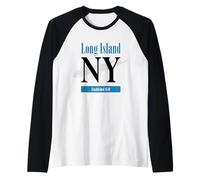 Long Island New York Vintage NY Classic LI New York Design Raglan Baseball Tee