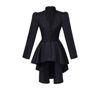Long Jacket for Women Renaissance Victorian Waistcoat Jacket Gothic Steampunk Jacket Top Comfy Black