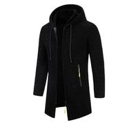 Long Jackets for Mens UK Full Zip Trench Coat Sale Winter Outdoor Jackets Coat Wool Hooded Coat Mid Length Trench Coats Slim Fit Stand Collar Overcoat Wool & Cashmere Warm Mod Casual Business Coat