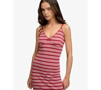 Long jersey dress for women Superdry stripe Rouge S