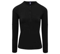 Long John Plain Roll Sleeve T-Shirt Premier Black 8
