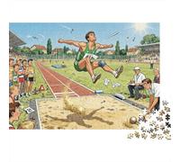 Long Jump Final Attempt Chaos Wooden Jigsaw Puzzle Waterproof 1000 Piece Puzzles for Adults Gifts Impossible Educational Games
