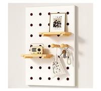 Long jump mat, Solid Wood Pegboard Wall Mounted Display Organizer Tool Storage for Home Office Garage Multicolor Multiple Sizes(White,(LxH)40x60cm)