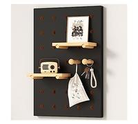 Long jump mat, Solid Wood Pegboard Wall Mounted Display Organizer Tool Storage for Home Office Garage Multicolor Multiple Sizes(Black,(LxH)40x60cm)