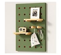 Long jump mat, Solid Wood Pegboard Wall Mounted Display Organizer Tool Storage for Home Office Garage Multicolor Multiple Sizes(Green,(LxH)40x60cm)
