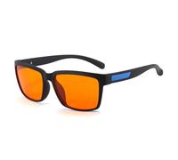 Long Keeper Blue Light Blocking Glasses Men Women Computer Gamer Screen Glasses Migraine Glasses Anti Fatigue Anti Glare (Black Blue)